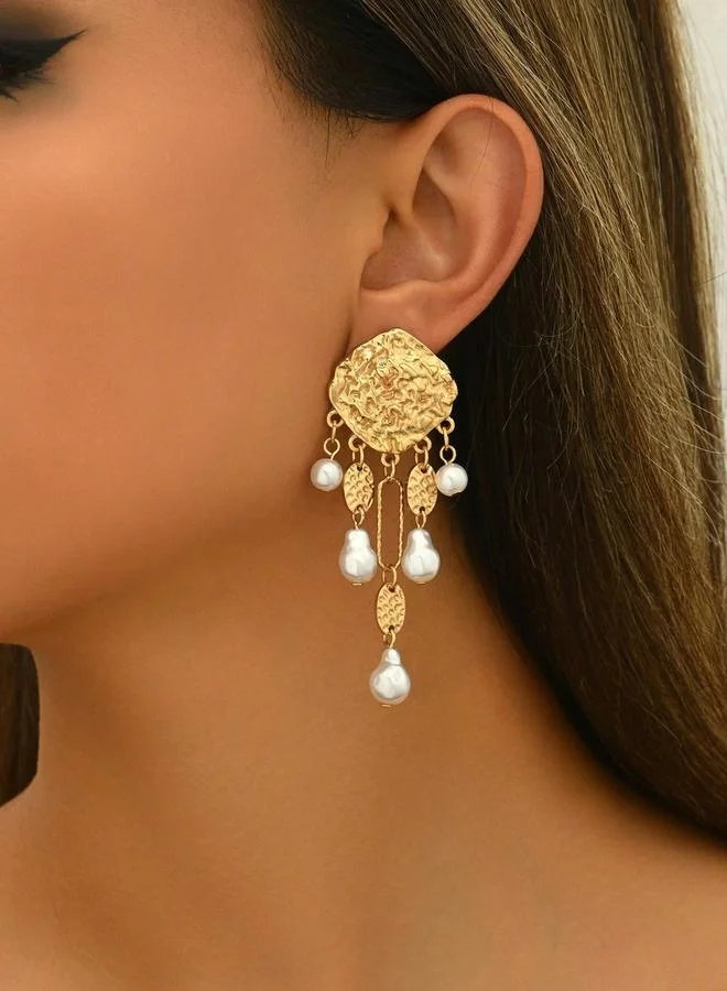 تايك تو أقراطة متدلية بلؤلؤ صناعي